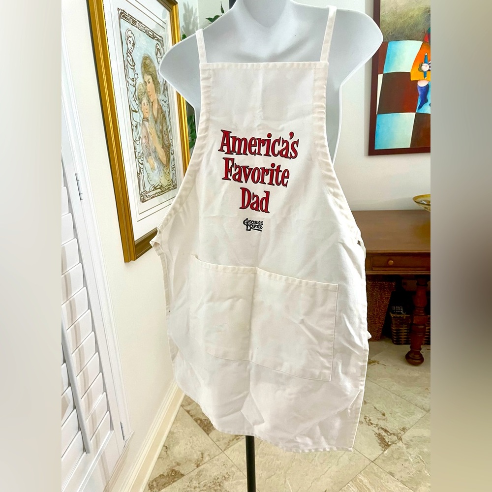 America’s Favorite Dad, George López Show Excellent New Apron “Think Barbecue”!